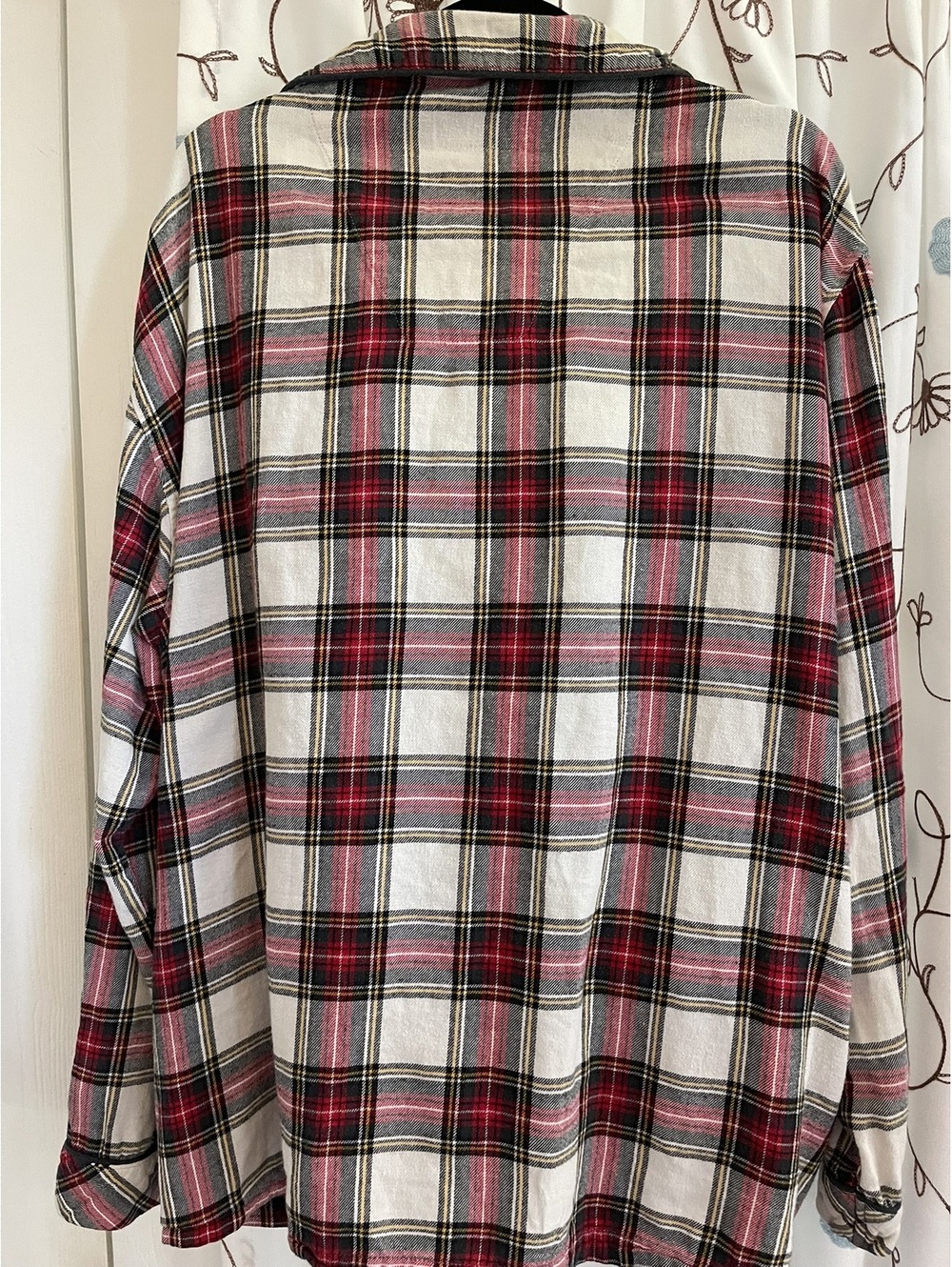 Stafford | XXL | Red Navy Plaid Button Up Shirt - Picture 7 of 8